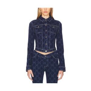 Loba Bow Print Blue Tulipania Denim Size S Jacket